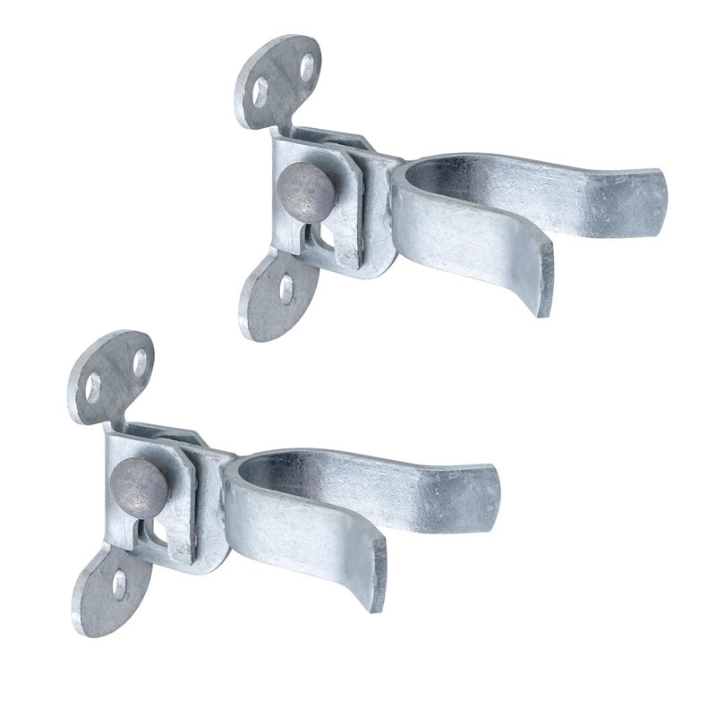 VIVIDA 1-5/8"" Wall Mount Latch, Chain Link Fence Gate Fork Latch for 1-5/8"" Gate Frame, Galvanized Steel, with Padlock Hole, Mounts to Wooden Fence Post or Wall, 2 PCS - Image 1